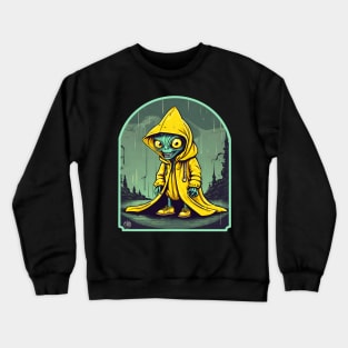 Alien in a yellow raincoat Crewneck Sweatshirt